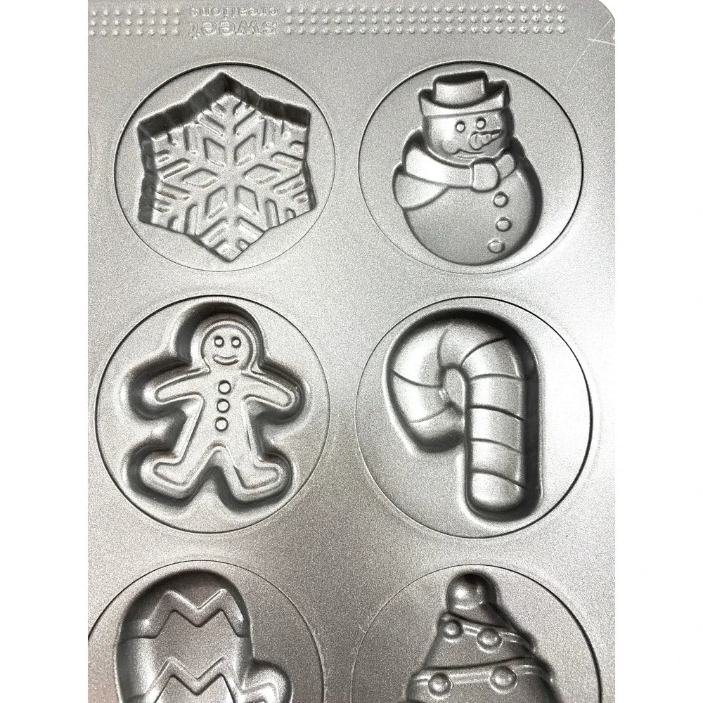 Christmas Cookie Molded Sheet Pan Non-Stick 12 Cavities Sweet Creations